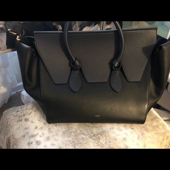 Celine Handbags - Authentic Celine Leather Tie Knot Tote (Large)